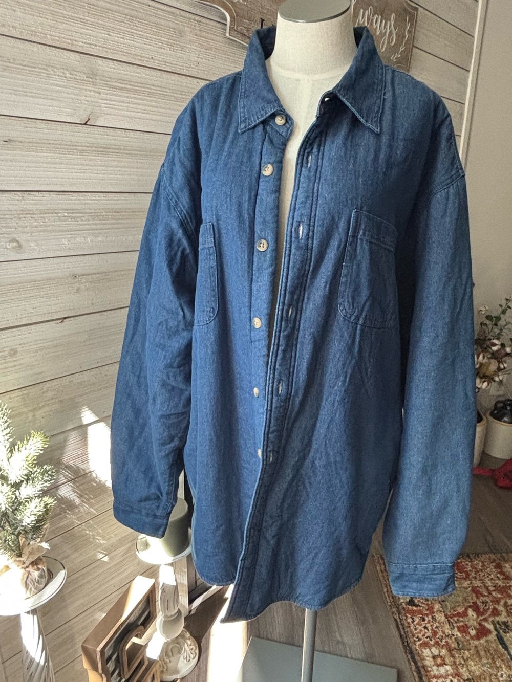 Wrangler Men's Indigo Blue Denim Shirt Jacket